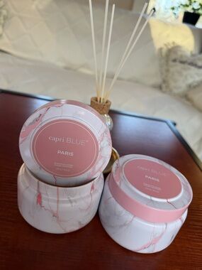 Cari BLUE Paris Fragrance Candle - Pink Marble Set of 2